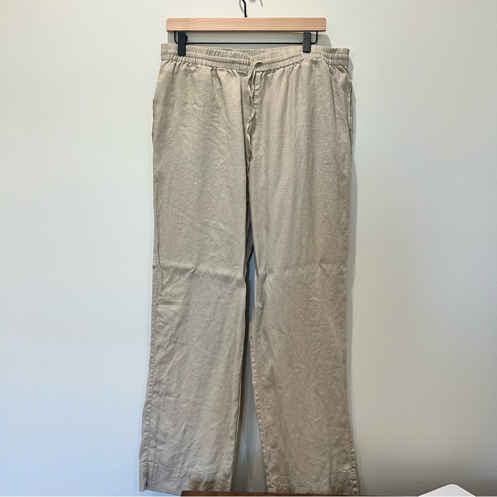 Jones New York 100% linen tan pants